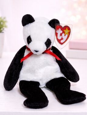 Ty Beanie Baby Panda “Fortune” Plush Toy 🐼 | Retired | Tag Attached |Gift Ready